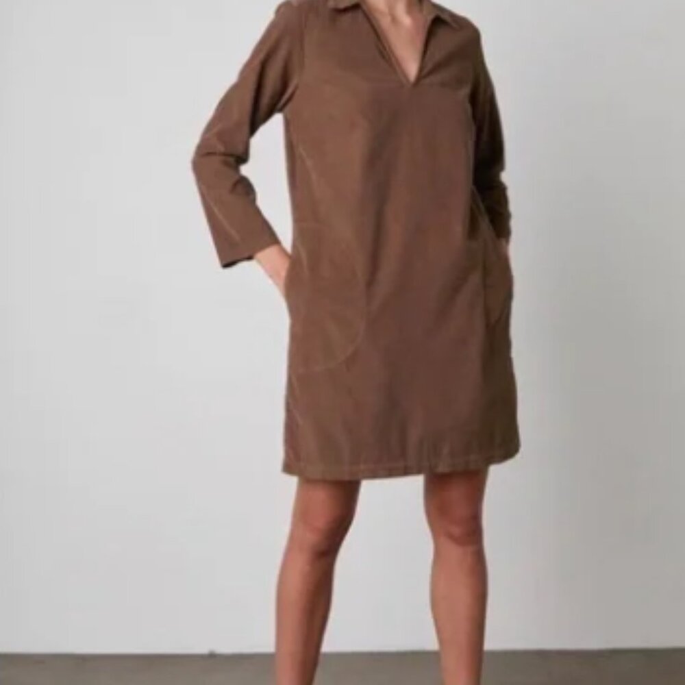 Velvet By Graham & Spencer Lana Corduroy Dress Sz XS‎ Pockets Boho Preppy - Picture 3 of 14